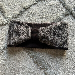 Lululemon merino Wool Brown & Cream Reversible ear warmer headband one size